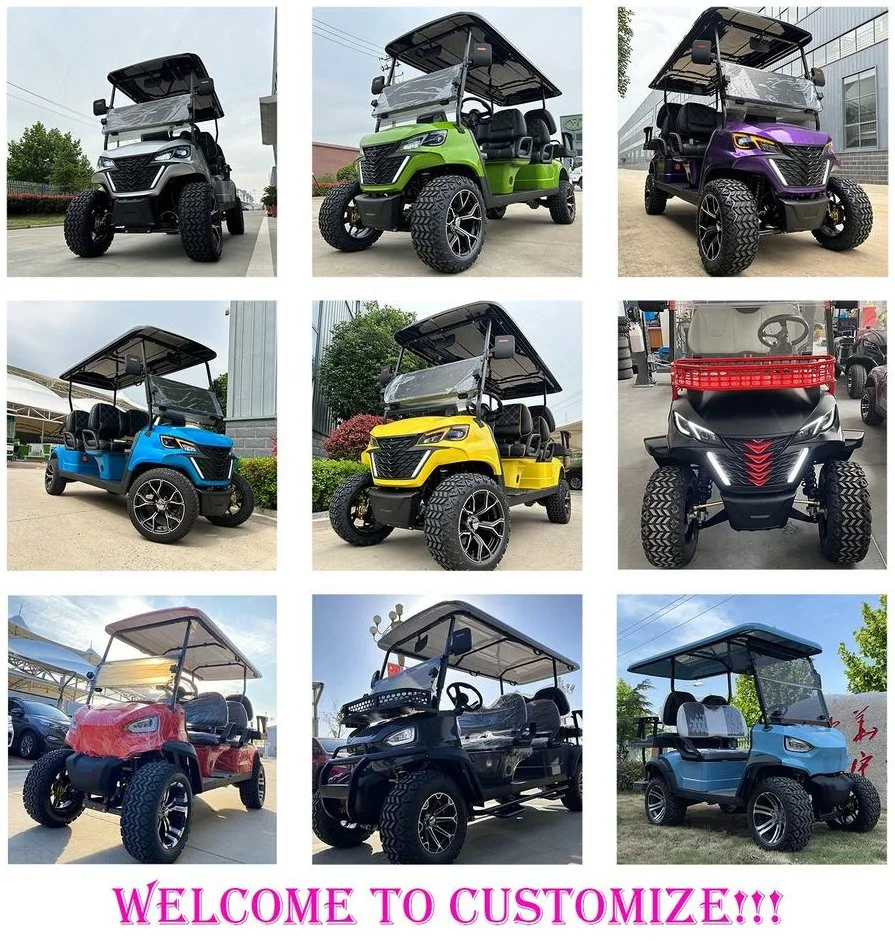 Best Prices 4 Seater 4 Wheel Lithium-Ion Battery Lifted Electric Golf Cart 72V with Aluminum Frame