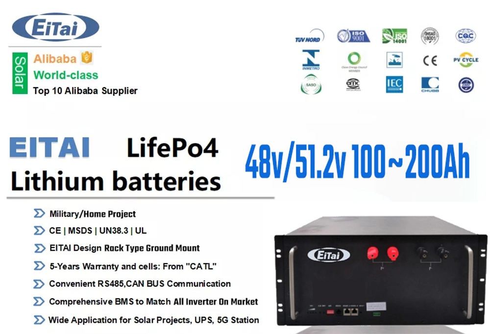 Eitai Solar 48V 10kwh Home Power Storage Lithium Iron Phosphate Battery Pack