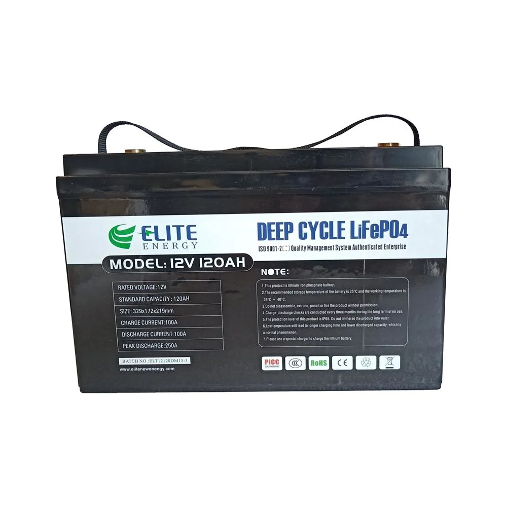 Elite 12V 120ah LiFePO4 Battery Pack Lithium Iron Phosphate Battery for Solar RV Boat Motorhome