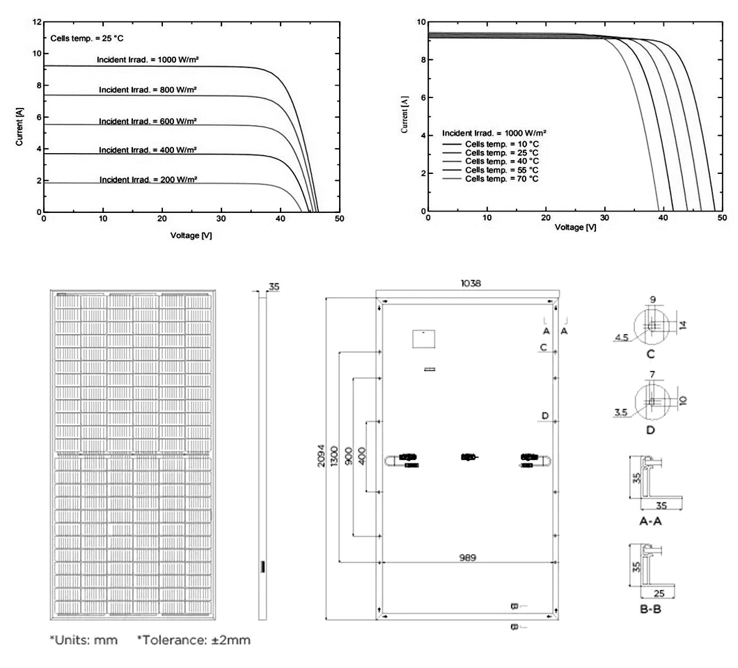 Autex Solar PV Modules 545W 550W 555W 560W Household Solar Panels