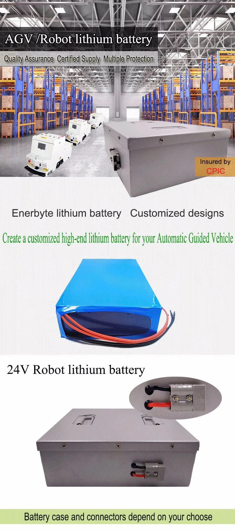 Lithium Phosphate Batteries for Agv Robot 24V