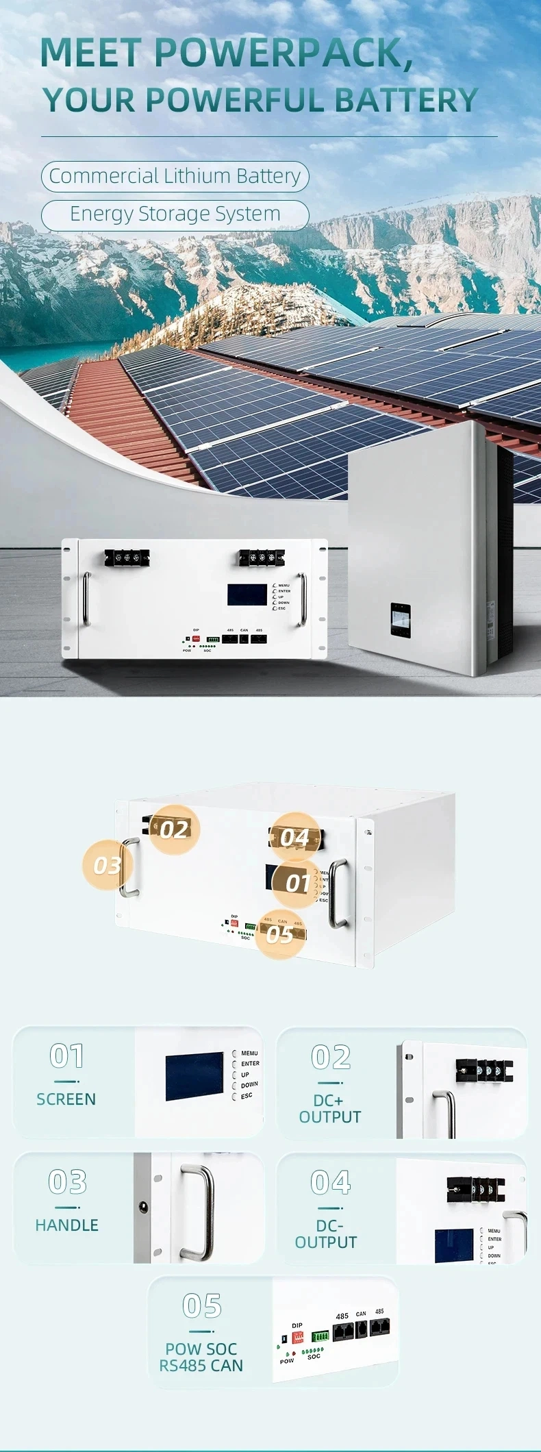 Top Qualtiy 48V Wall Mounted Battery Home Use Energy Storage LiFePO4 Battery