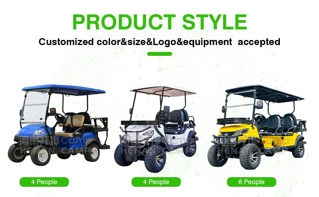 2024 Hot Sale 6 Person 72V Electric Lifted Golf Cart off Road Buggy with Lithium Battery