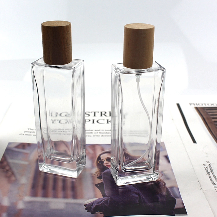 Wholesale China Manufacturer in Stock Luxury Rectangle 50ml Empty Glass Perfume Bottle Package with Lid