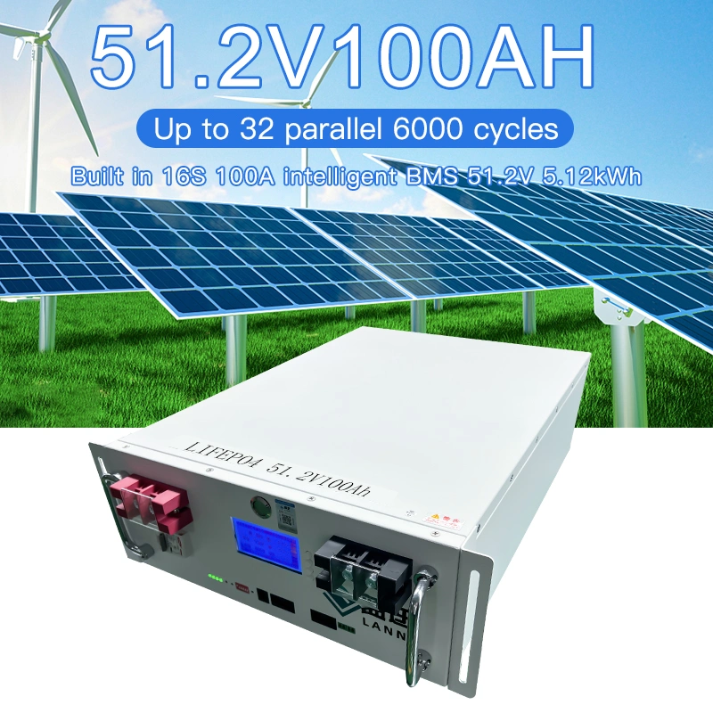 Home Solar System 51.2V 100ah 5kwh 48V LiFePO4 Lithium Ion Battery Powerwall