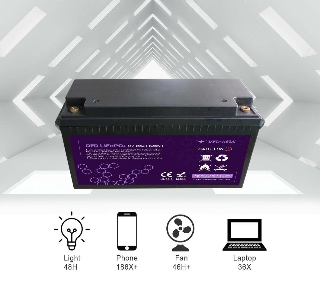 OEM Marine Golf Cart RV Forklift 36V Battery Pack 12V 200ah Lithium Baterias De Litio 24V 100ah LiFePO4 Battery