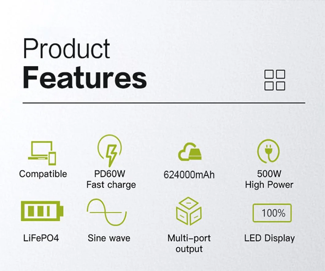 700W Outdoor Power Storage Emergency Power Supply Large Capacity Lithium Battery