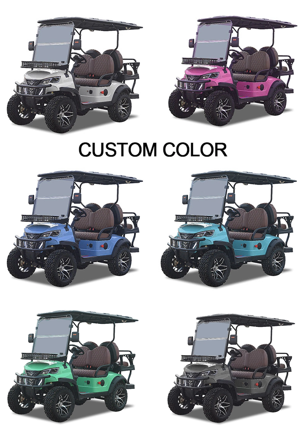 Street Legal Electric Golf Cart 72V/4 Seat Lithium Battery Club Car ATV Electric Cart