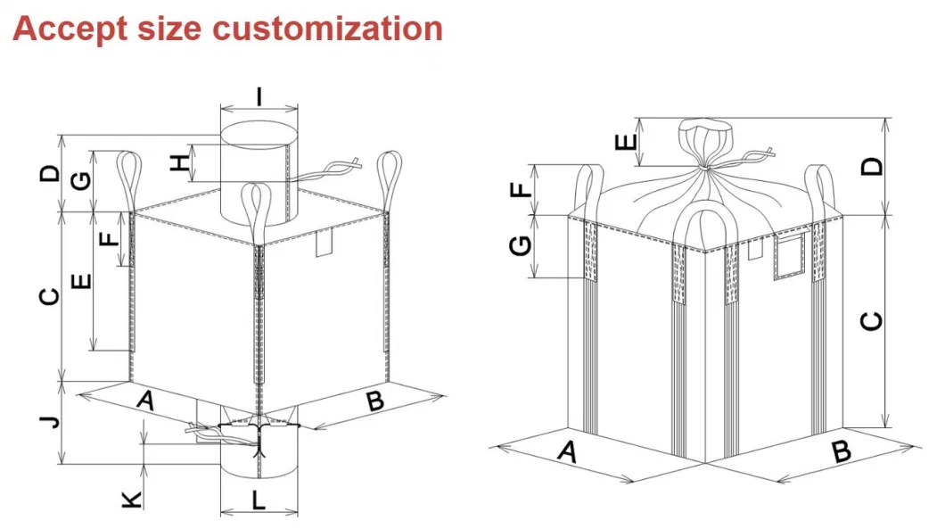 Large Container Bags Ton Package for Sand Factory Source Support Customization