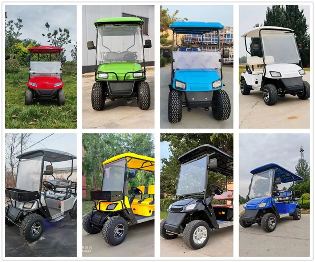 8 Passenger Folding Electric Golf Carts Cheap Prices Buggy Car for Sale Chinese 36V Lithium Battery 1 Person 4 Stroke Golf Cart