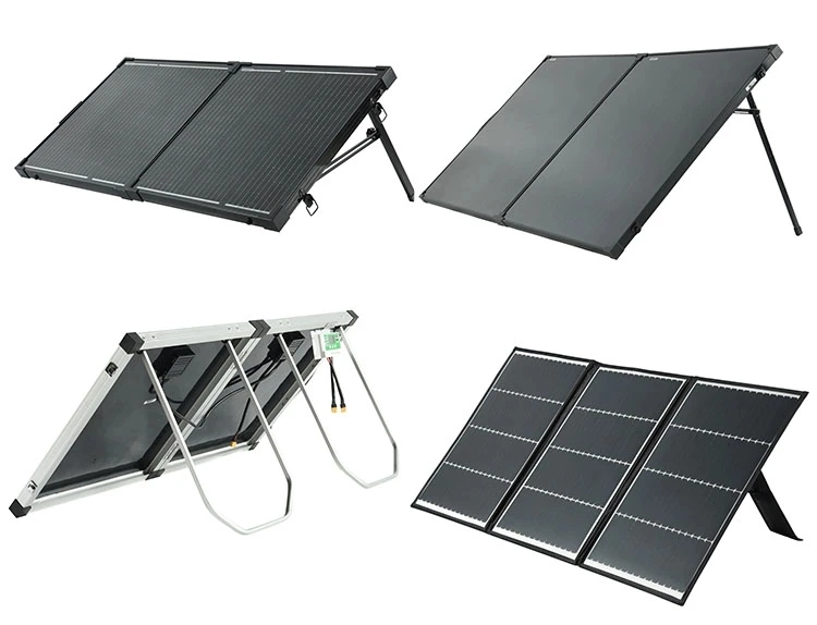 Mono Glass Portable 250W 260W Folding Solar Panel with Charge Controller Cable Alligator Clip and Bag