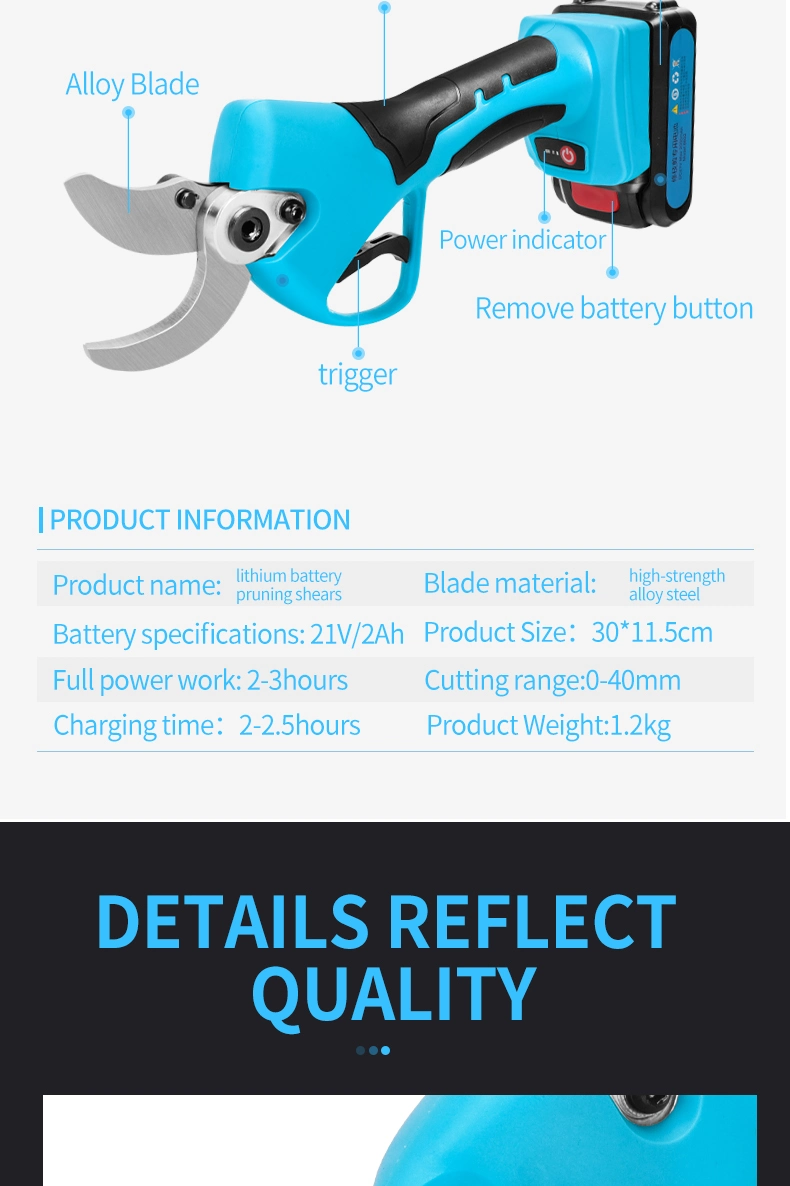 2.1m Alloy Bar Telescopic Scissors Garden Electric Pruner Rechargeable Shear Powerful Garden Tool /Agricultural Tool