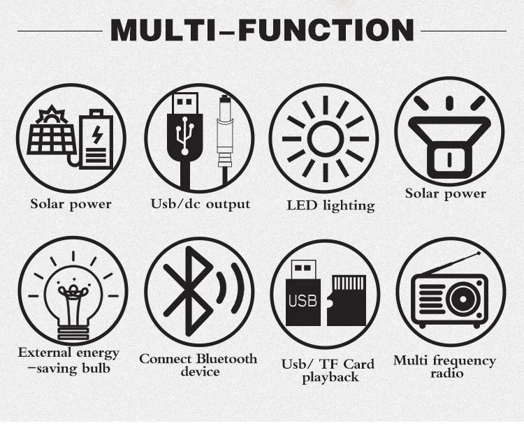 100W Solar Energy Storage Power Supply DC to AC Multi-Functional Home Mobile Power Supply Can Be Carried with Radio Function