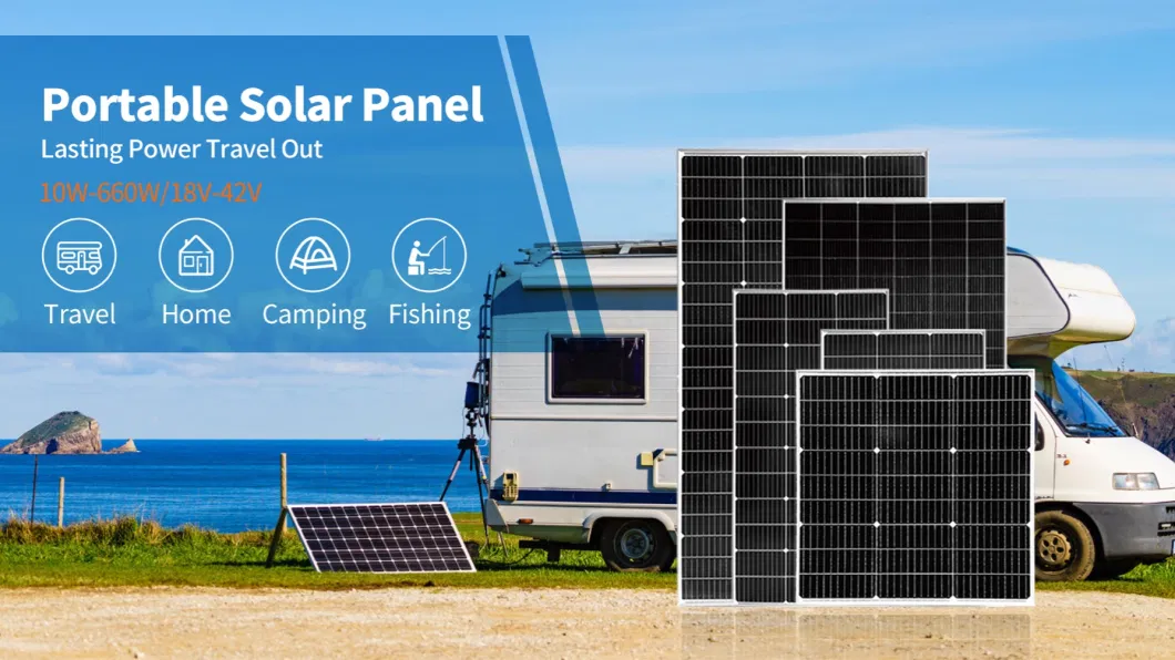 50W 18V (Volts) Monocrystalline PV Module High-Efficiency Battery Maintainer Power for Battery Charging of Boat RV Camper SUV Solar Panel