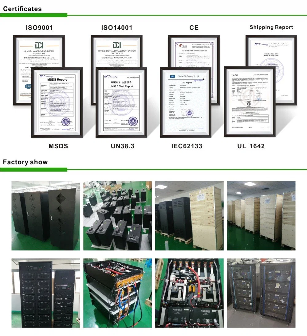 6000 Cycle Life Rechargeable 36V 50ah Solar/RV/Golf Carts/UPS Lithium Ion LiFePO4 Phosphate Iron Li-ion Battery