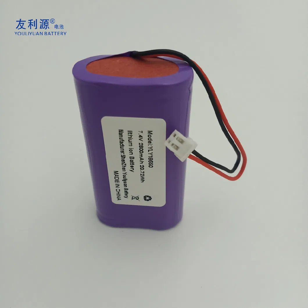 20.72wh High Quality Consumer Electronics Medical Devices Li-ion Battery 7.4V 2800mAh 18650 Lithium Battery Pack