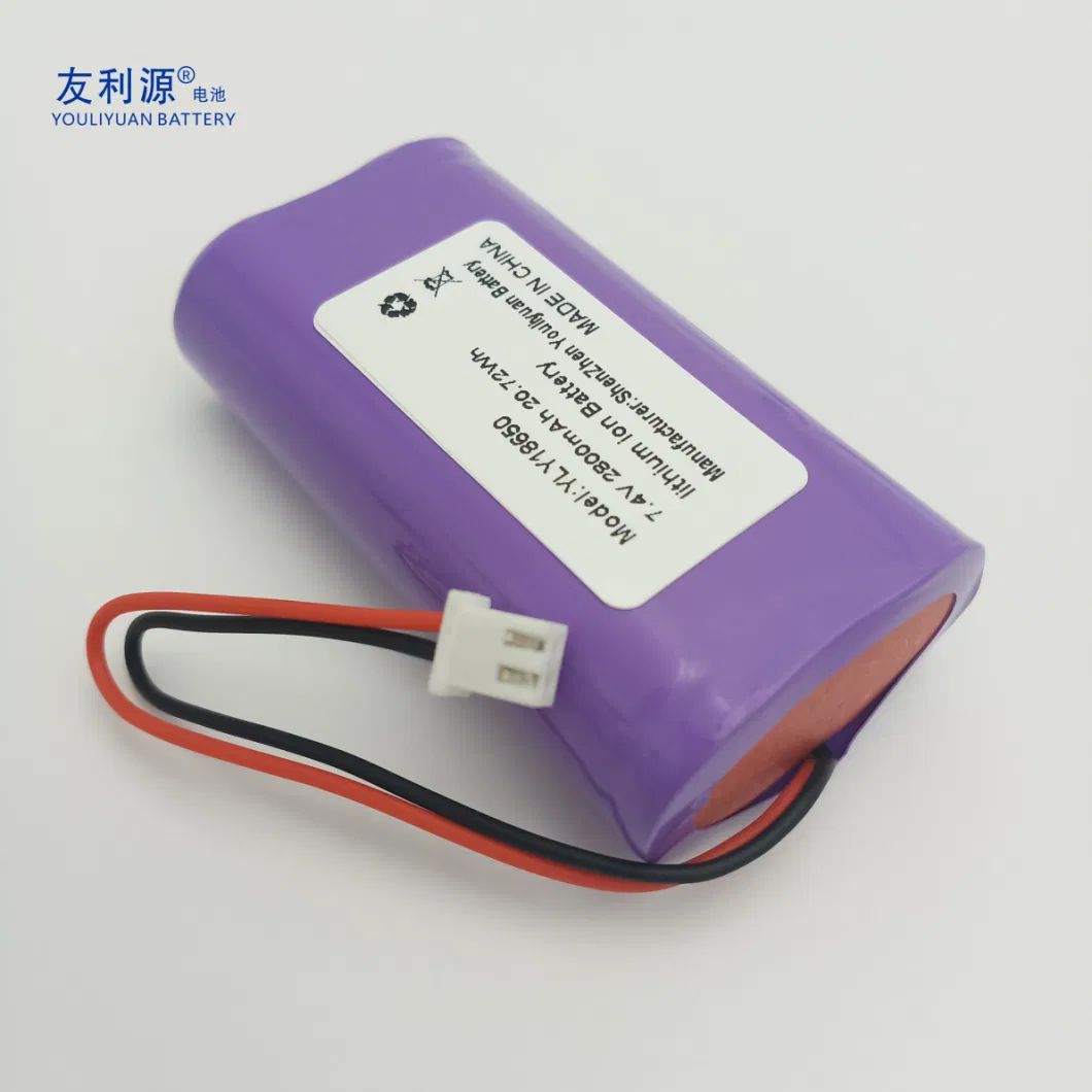 20.72wh High Quality Consumer Electronics Medical Devices Li-ion Battery 7.4V 2800mAh 18650 Lithium Battery Pack