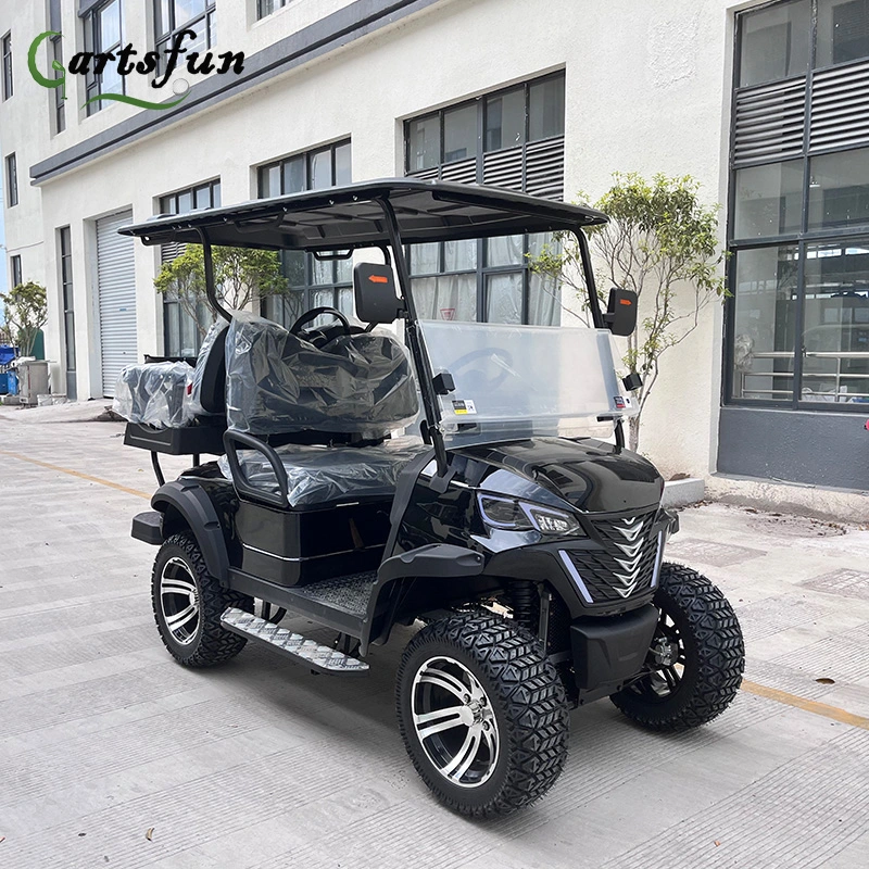 Black Lifted 48V 72V Sightseeing Electric Club Carts 2 4 6 8 Seats Golf Carts with Lithium Battery