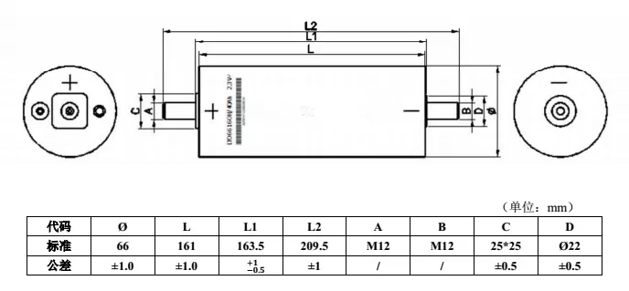 Yinlong 2.3V 45ah Original Lto 66160h Lithium Titanate Battery 2.4V 10c 450A for 24V 36V 48V EV RV Golf Cart