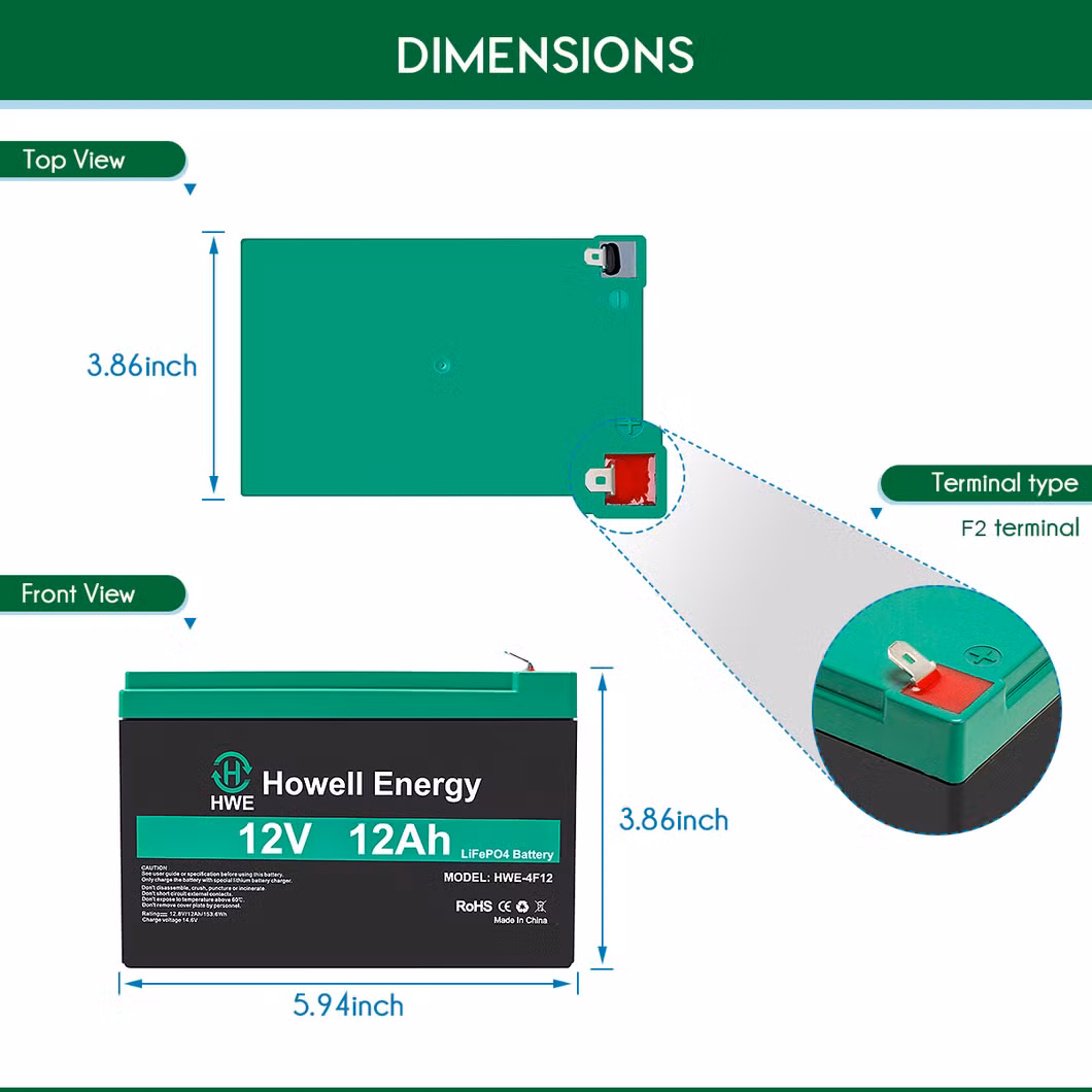 Solar Lithium Iron Phosphate Storage 12V 10ah 12ah LiFePO4 Battery Pack