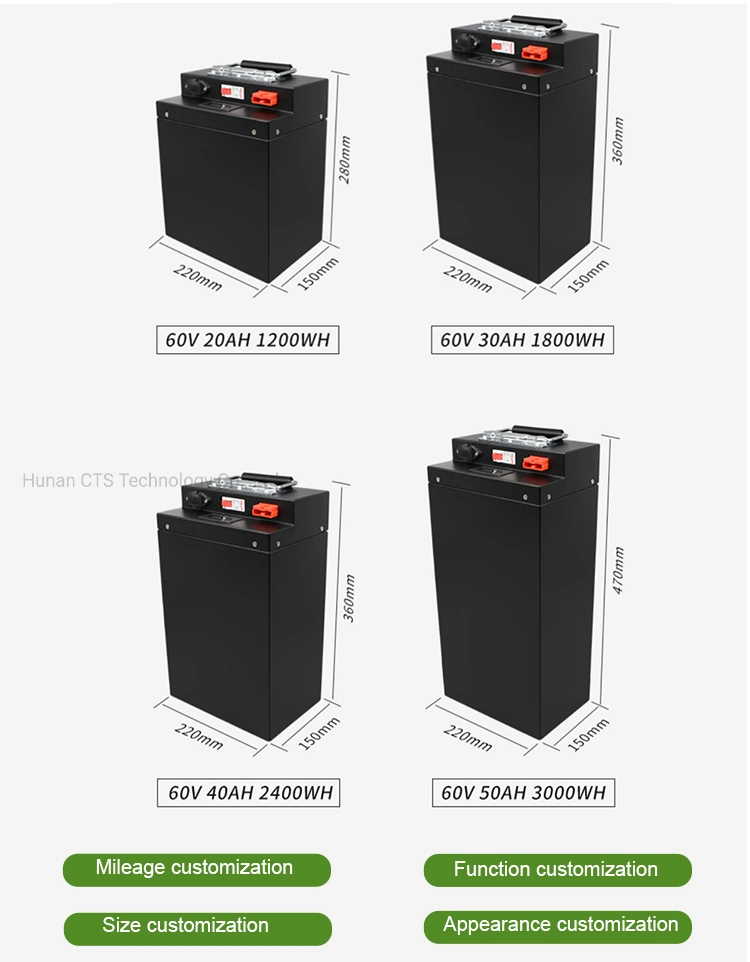 Customized Lithium Battery Pack 72V100ah for Electric Scooter Motorcycle