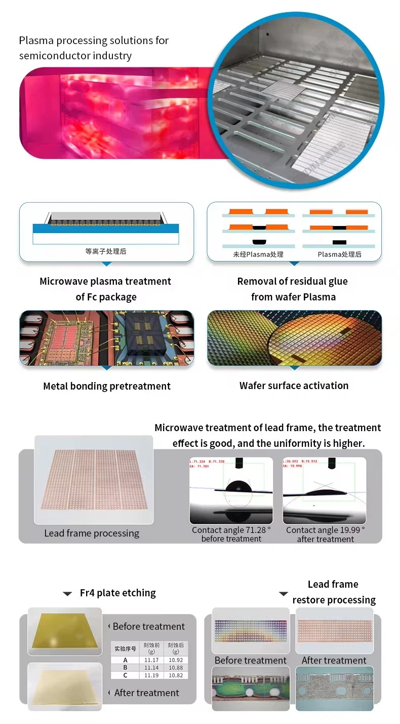 Vacuum Microwave Plasma Cleaning Machine Plasma Surface Treatment Semiconductor Packaging Solution IC to Package