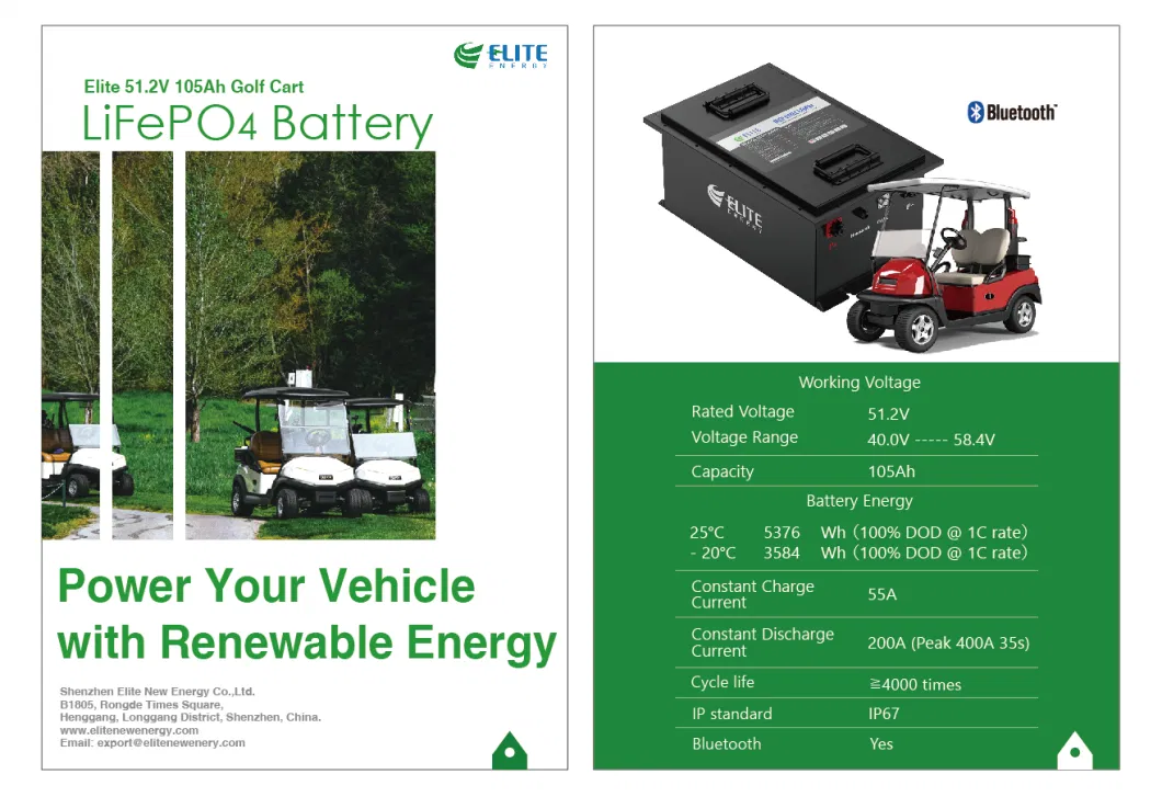 Elite Lithium Ion Battery 48V/51.2V/72V 60ah 105ah 160ah Golf Cart Long Cycle Life EV LiFePO4 Battery Lithium Iron Battery