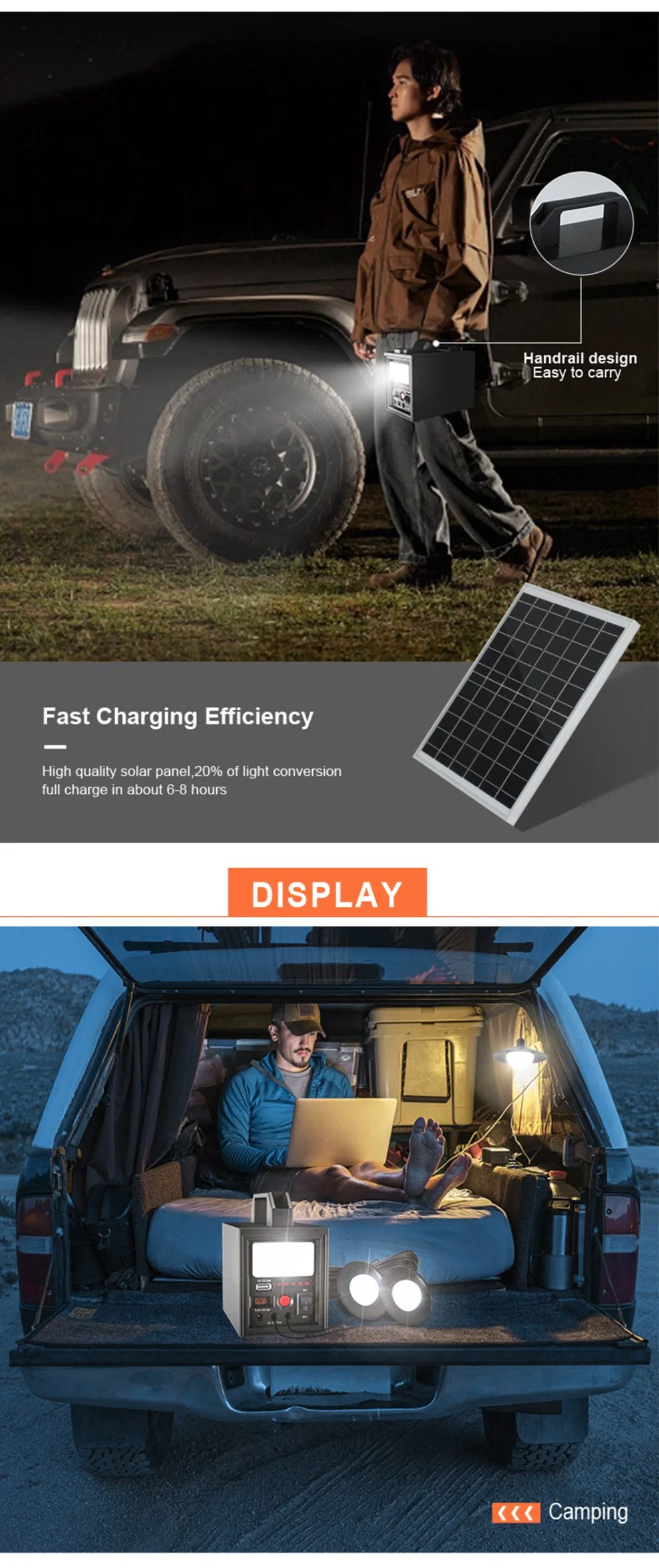 Solarthon Charging Portable Light panel Systems Complete Set for Home Energy Storage Solar Power System