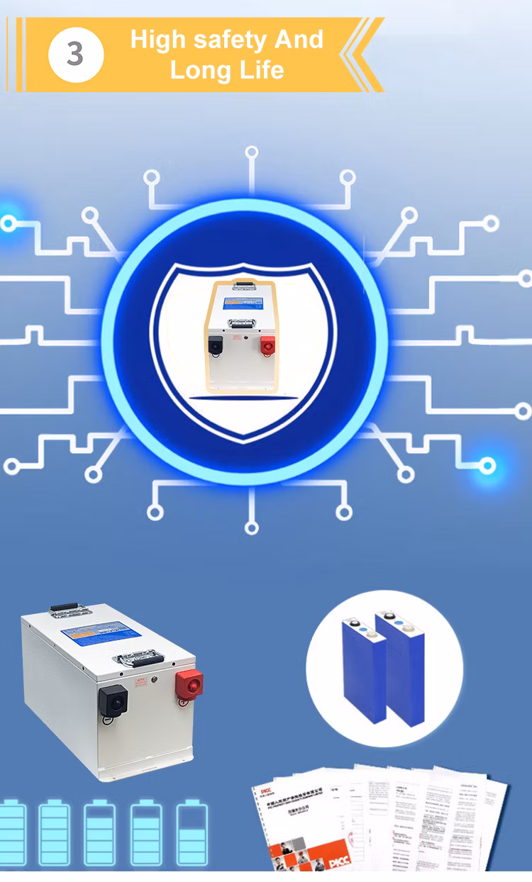 OEM ODM Available Manufacturer 100ah LiFePO4 with CE for Solar Energy Storage PV/RV/Golf Cart/Yacht/Marine/Boat/Agv Rechargeable Lithium Battery Pack