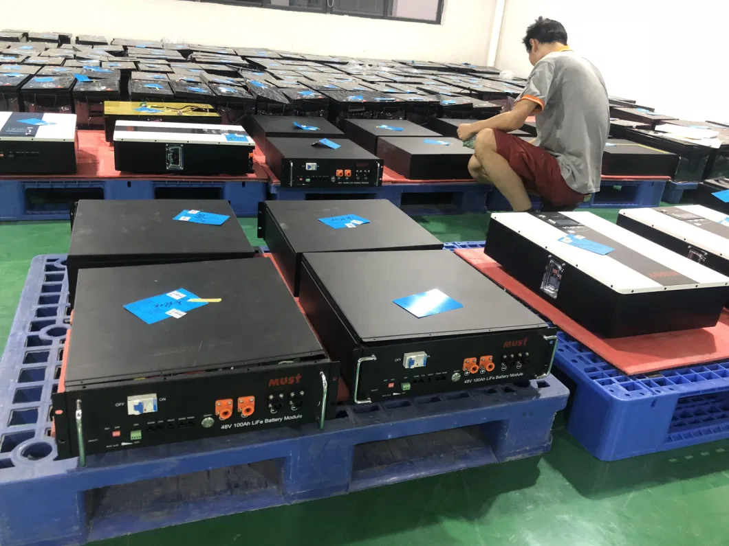 Must 5kw 10kw Lithium Battery 24V 48V Solar Energy 200ah Power Wall LiFePO4 Battery Pack