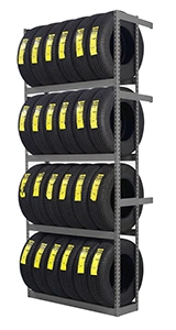 Adjustable Metal Tire Rack 4-Layer Heavy Duty Wheel Storage Solution for Automotive Professionals