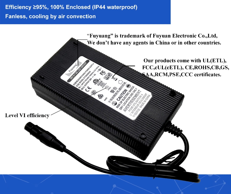 Fuyuan 3years Warranty High Quality 29.4V 7.5A Intelligent Robot Li-ion Battery Pack Charger with UL