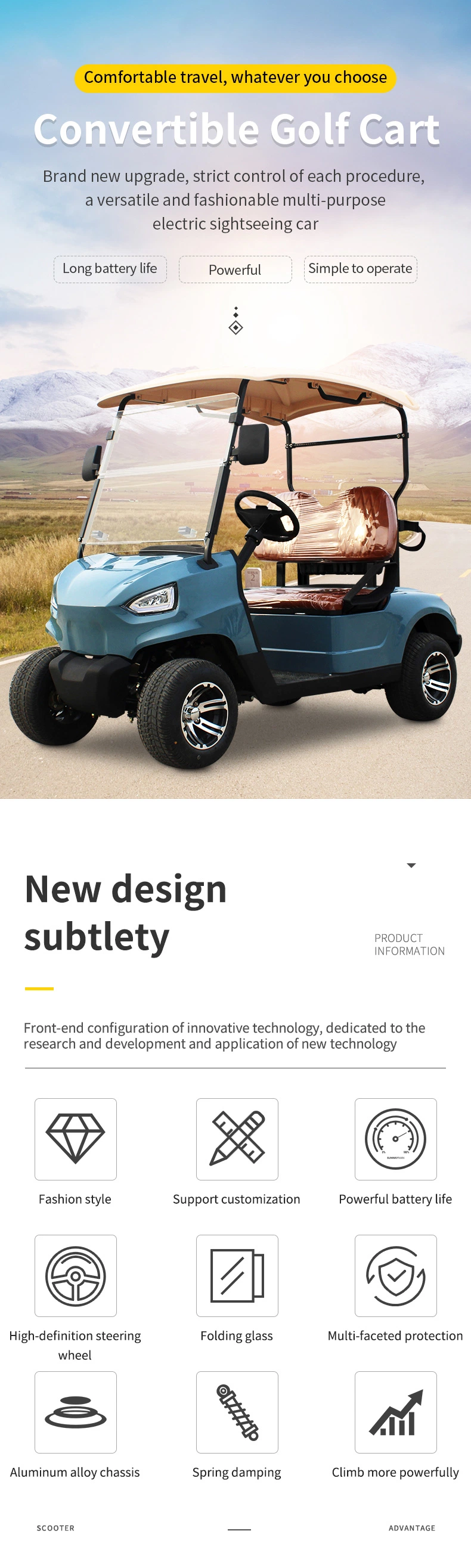 Buggy/Golf Carts Supply Customize Color Wuhuanlong 2350*1200*1750 Jiangsu Buggy Cart