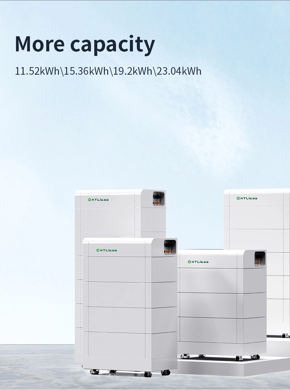 Hyliess Backup Power IP55 Outdoor Battery Pack 3.84kwh 7.68kwh 11.52kwh LiFePO4 Battery Storage Solar Energy System