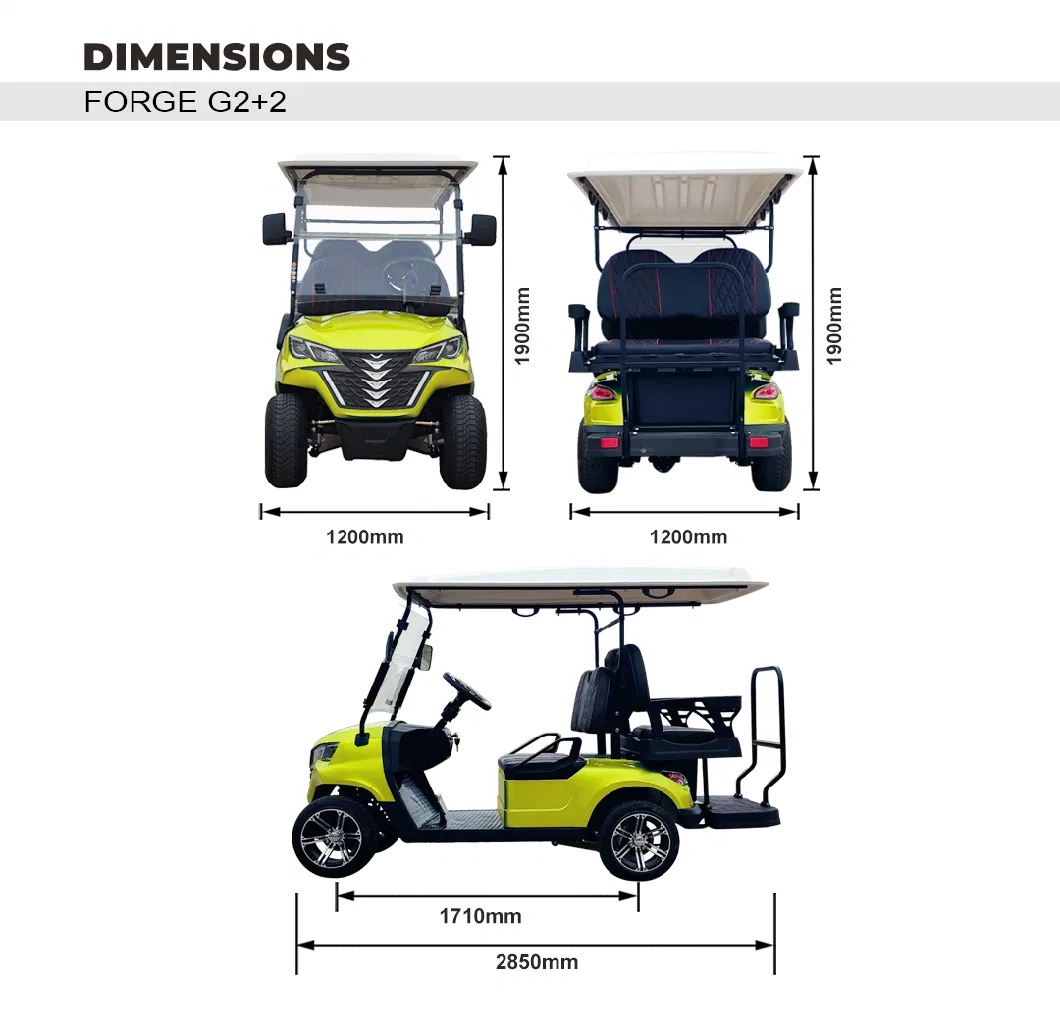 Lithium Battery Best Sellers Golf Buggy 2+2 Seater Forge G2+2 Golf Cart