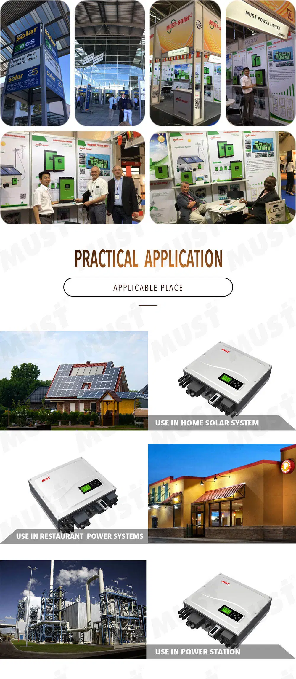 Must 5kw 10kw Lithium Battery 24V 48V Solar Energy 200ah Power Wall LiFePO4 Battery Pack