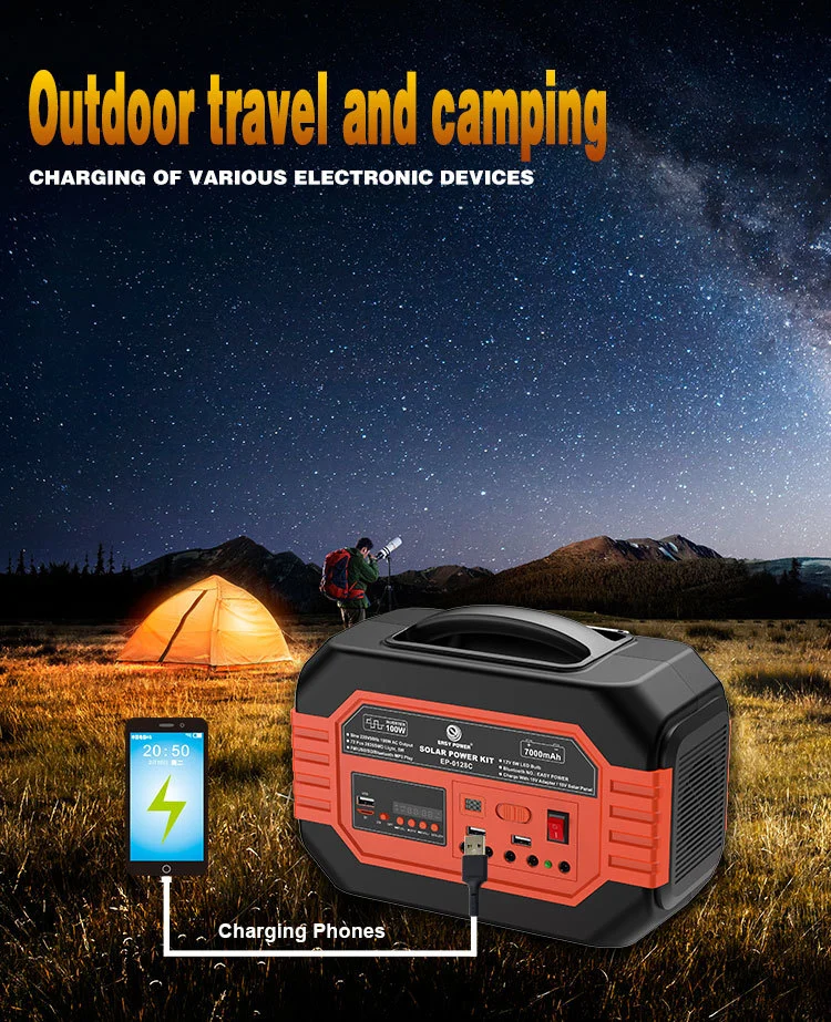 100W Solar Energy Storage Power Supply Multi-Functional Home Mobile Power Supply Can Be Carried with Radio Function