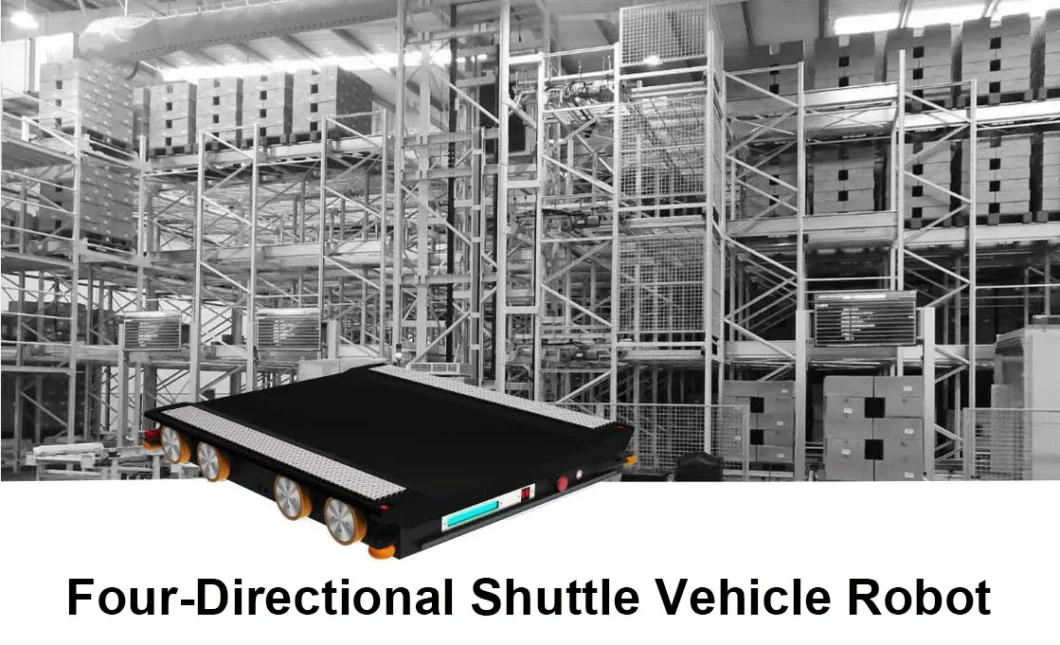 Four-Directional Shuttle Vehicle Robot for Warehouse Logistics Robotics Agv