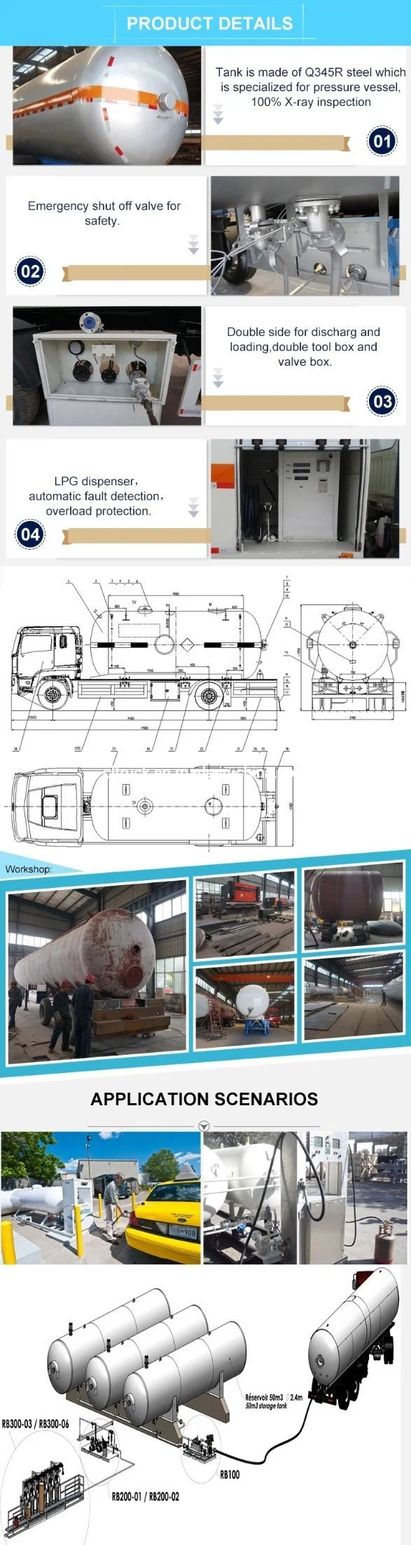 5 Tons LPG Tanker Transport Vehicle 10000 L Liquid Propane Tank Truck