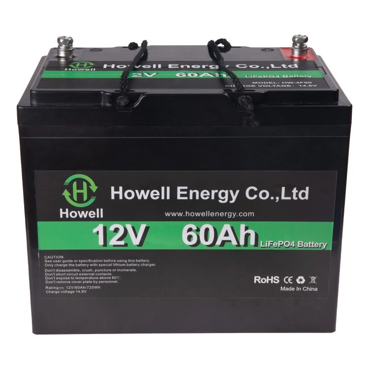 Factory Rechargeable Lithium 12V 60ah LiFePO4 Battery for Solar Engergy Storage/RV/Golf Cart/Campers