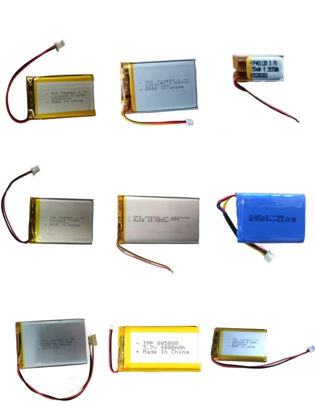 Rechargeable Lithium Polymer Battery Pack 3.7V