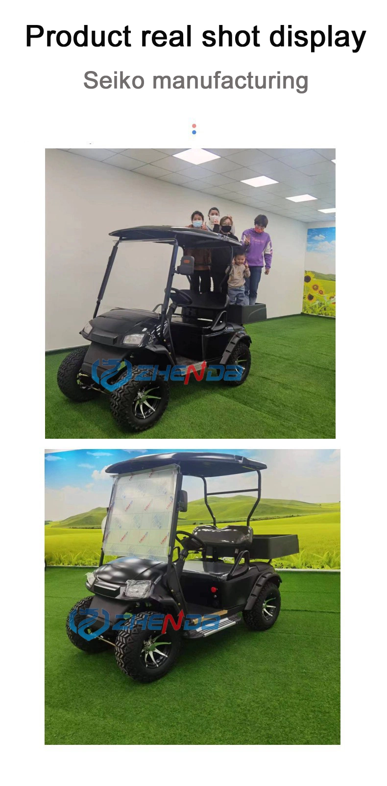 72V Electric Motor 4 Seat Non-Polluting Sightseeing Long-Lasting Battery Life Club Car Golf Cart