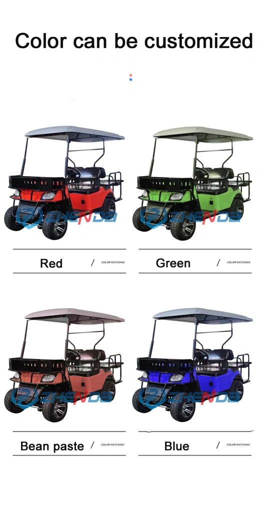 LiFePO4 Solar Powered Cooler Ion Battery 12V Lithium Battery 8 Seater 48V 72V Vintage Electric Push Golf Cart with Remote