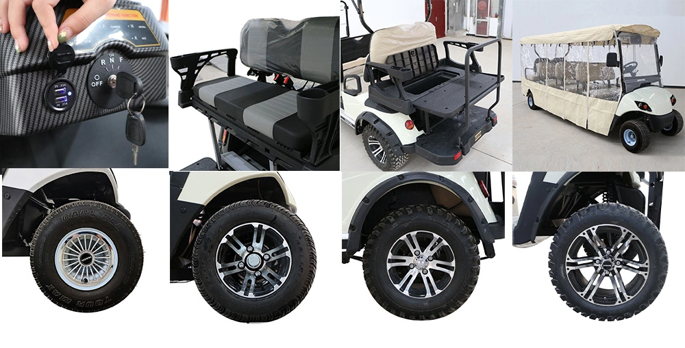 4 Person Electric Golf Cart with 51.2V 105ah Lithium LiFePO4 Battery