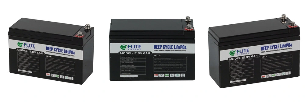 Elite 12.8V 5ah 6ah 7ah LiFePO4 Deep Cycle Battery 4s BMS Lithium Iron Phosphate Li-ion Energy Storage Battery for Medical Machine, Solar Street Light