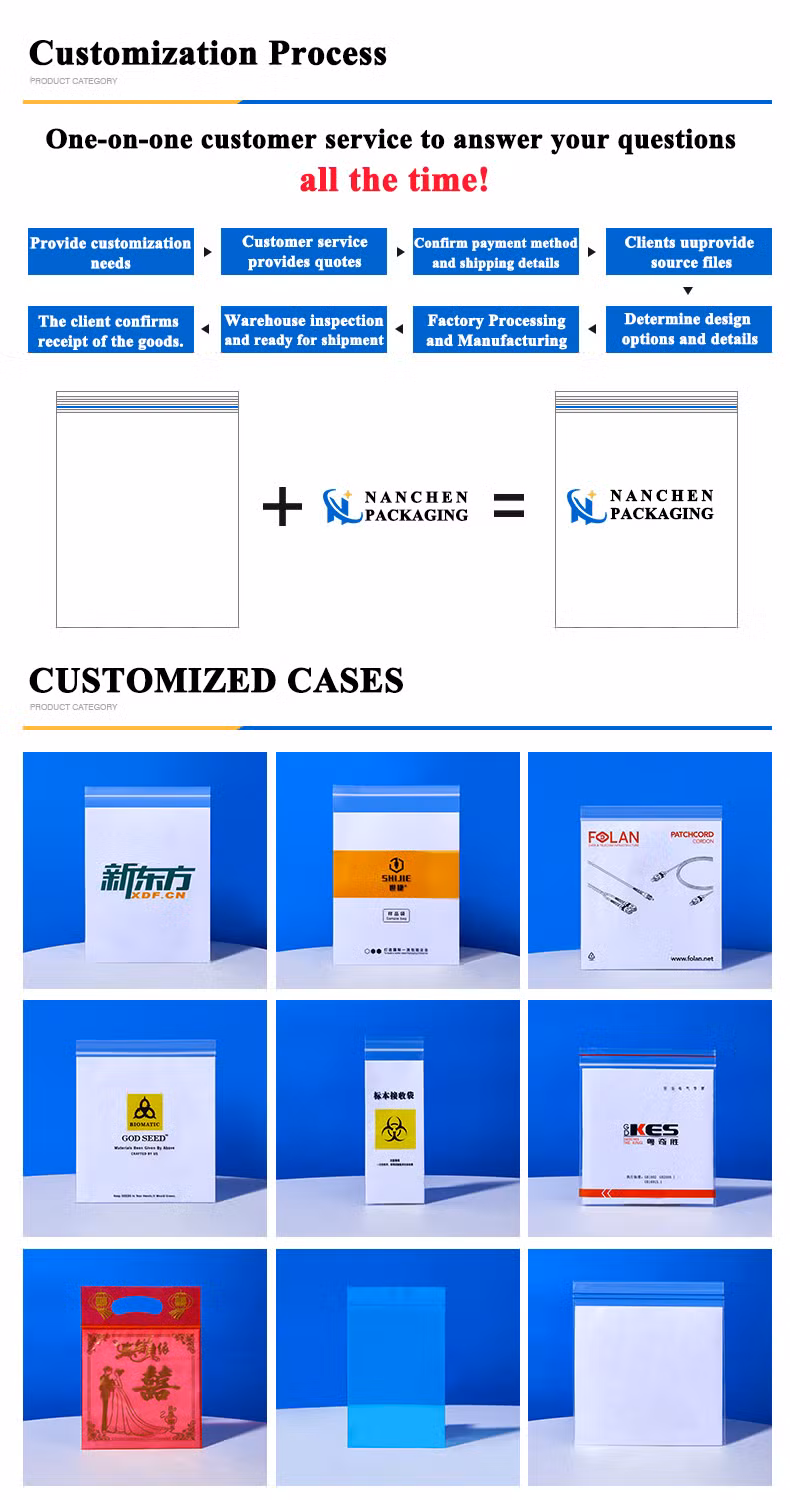 Plastic Polythene Ziplock Bag Clear/Matte LLDPE HDPE CPE Zip Lock Double Reclosable Package