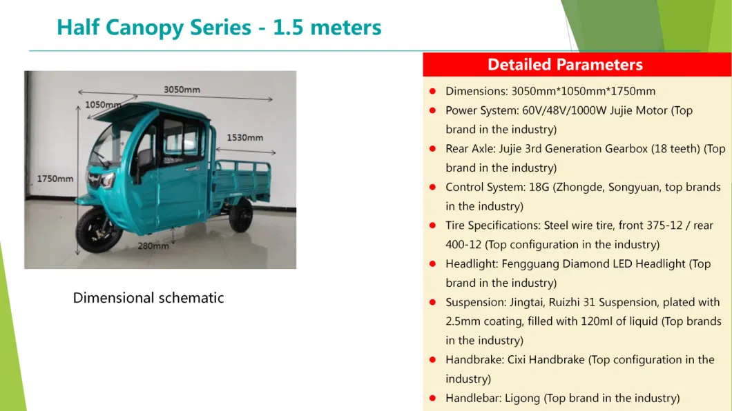 Inexpensive Stylish and Mini Electric Three Wheeler Cargo Passenger Tricycle Vehicle