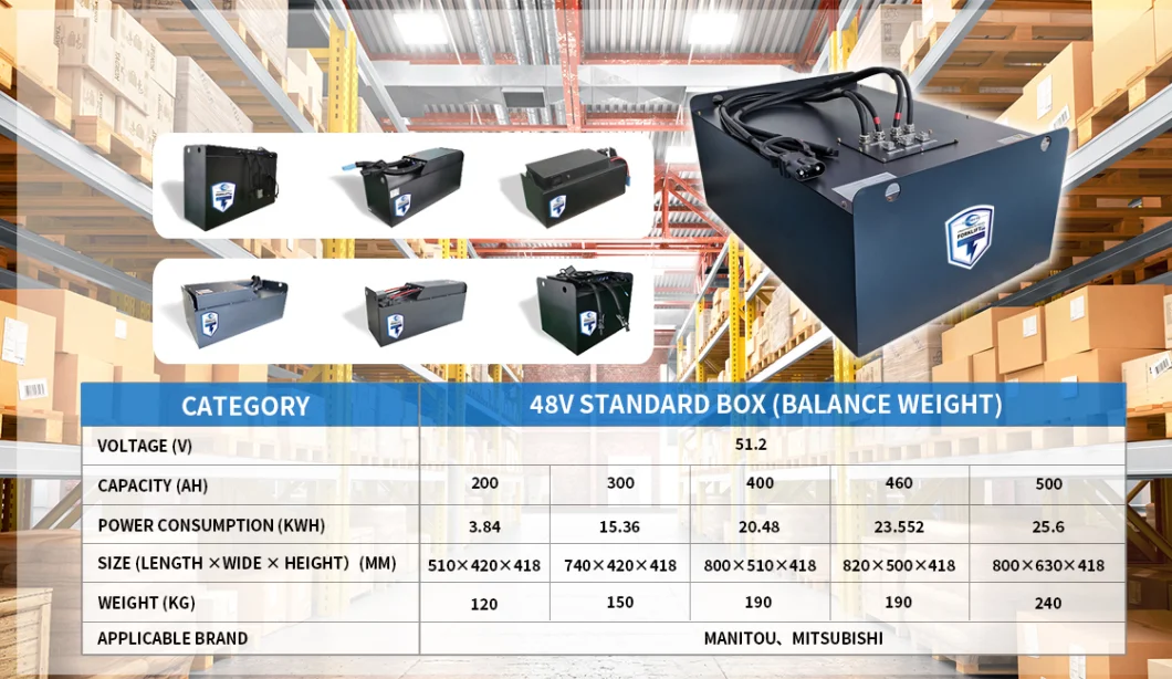 Lithium Battery/ Electric Vehicle Battery /Forklift Battery/ Rechargeable Battery / Li-ion Battery/ LiFePO4 Battery Pack 48V300ah with Battery Charger