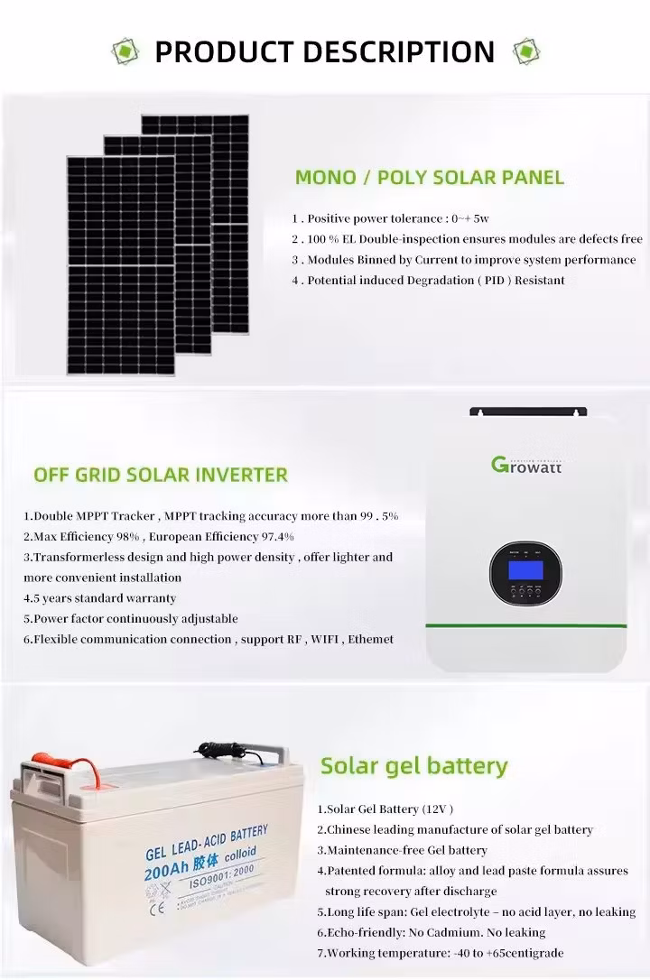 Solar Energy System Complete off Grid 5kw 3kw 1000W 10kw 10 Kw 6kw 15kw Battery Storage Panel Set Energy Hybrid PV Solar Power Systems Price for Home