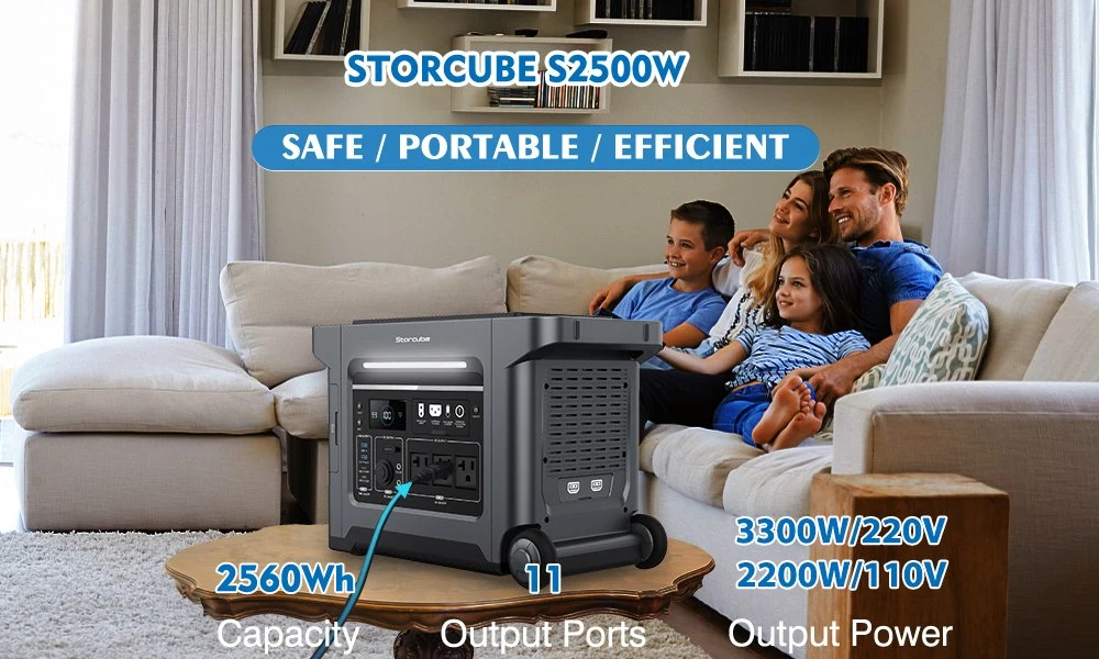 Portable Power Station 3300W 2560wh LiFePO4 Battery for Home Storage Balcony Energy Storage